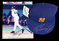 Ken Griffey Jr. Signed Pair with 8x10 Photo & Hat