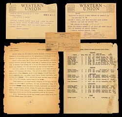 1946-1951 Negro Leagues Official Ephemera from Richard Powell Collection (7 Total Pages) with Telegrams, Paige Content Including Many Future Major Leaguers