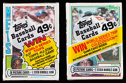 1983 & 1984 Topps Unopened Cello Pack Pair with #482 Tony Gwynn Rookie & #182 Darryl Strawberry Rookie