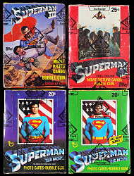 1978-1983 Topps Superman Unopened Wax Box Run (4) - All BBCE