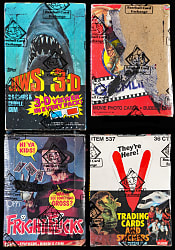 1983-1988 Horror/Thriller Unopened Wax Box Group (4) - All BBCE with Fright Flicks