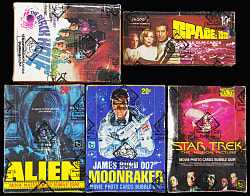 1976-1979 Topps and Donruss Space Themed Unopened Wax Boxes (5) - All BBCE with ALIEN