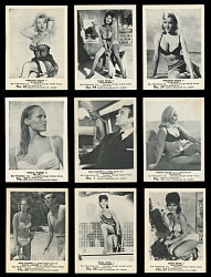 1966 Somportex James Bond 007 Dandy Film Scenes Complete Set (60) with Wrapper & Gum - Tough Risque Set!