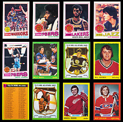 1973-1974 Topps Hockey & 1977-1978 Topps Basketball Complete Set Pair