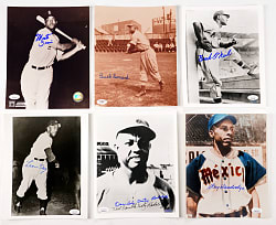 Signed Negro League Black & White/Sepia Photo Collection (32) with (13) Hall of Famers - All JSA Individually Certified