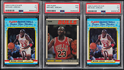 1987-1989 Fleer Basketball Michael Jordan PSA Graded Trio with 1987 Fleer #59 PSA NM 7