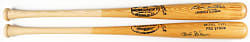 Eddie Mathews & Bob Gibson Single-Signed Bat Pair