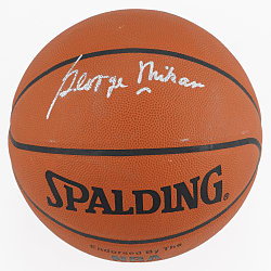 George Mikan Single-Signed Official NBA Basketball - JSA