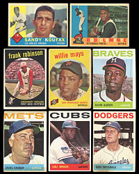 1959-1964 Topps Hall of Fame Collection (15) with Aaron, Clemente, Koufax & Mays