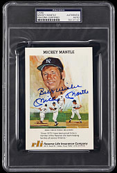 Mickey Mantle Signed Promotional Card PSA/DNA Authentic