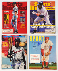 1950s-1990s Signed Hall of Famer Magazine Collection (7) - All JSA Individually Certified