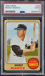 1968 Topps #280 Mickey Mantle PSA GOOD 2