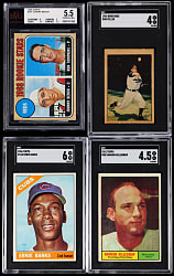 1952-1968 SGC & BVG Graded Hall of Famers (4) with 1968 Topps #247 Johnny Bench Rookie BVG EX+ 5.5