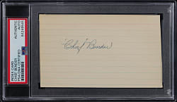 Chief Bender Signed Index Card - PSA/DNA Authentic