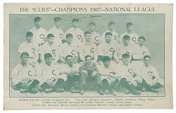 1907 World Champions Chicago Cubs Team Postcard with Tinker, Evers & Chance