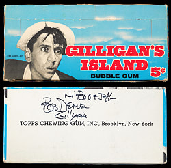 1965 Topps Gilligan's Island 5¢ Retail Display Box Signed and Inscribed by Bob Denver - Potentially One-Of-A-Kind