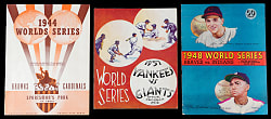 1937-1948 World Series Program Trio with 1937 Yankees, 1944 St. Louis vs St. Louis & 1948 with Original Mailer