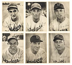 1946 & 1947 Brooklyn Dodgers Picture Pack Collection (41) with 1946 Complete Set (25) Including Original Mailer & Extra Pee Wee Reese