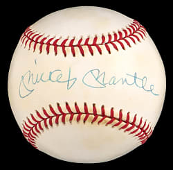 Mickey Mantle Single-Signed OAL/Brown Baseball with UDA Hologram Sticker