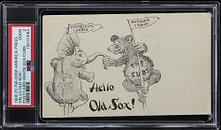 1906 PC798-D066 America Press "Hello Old Sox!" Chicago White Sox vs. Chicago Cubs World Series Postcard PSA GOOD 2 - Only Graded Example!