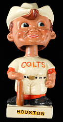 1960s Houston Colt .45s White Square Base Bobblehead - Tougher Example