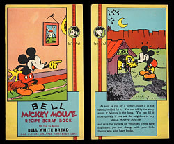1930s Bell Bread Mickey Mouse Recipe Scrap Book Plus (47) Recipe Cards from Armstrong, Bell & Krugs
