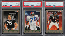 1991 Fleer Football Pro-Visions PSA GEM MINT 10 Trio with #4 Mike Singletary #8 Bruce Smith & #10 Howie Long