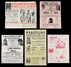 1960s-1970s Wrestling Broadsides/Flyers (19) with Bruno Sammartino, Antonio Rocca & Gorilla Monsoon