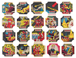 1950s Spaceman Lance Larkin Bread Labels Collection (20) with Header - Tough Type!