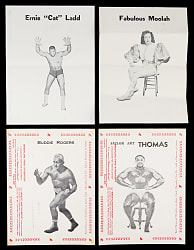 1960s Wrestling Program Posters (13) with Buddy Rogers, Fabulous Moolah