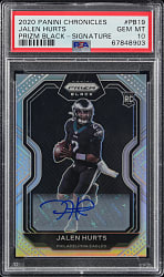 2020 Panini Chronicles Football #19 Prizm Black Jalen Hurts Signature Rookie PSA GEM MINT 10