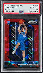 2018-2019 Panini Prizm Basketball #280 Luka Doncic Rookie Red Ice PSA GEM MINT 10