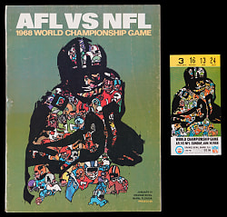 1968 Super Bowl II Official Game Program & Ticket Stub (Yellow Variation)