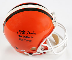 Otto Graham Signed & "Mr. Automatic, HOF 1965" Inscribed Cleveland Browns Authentic Full-Sized Helmet - PSA COA