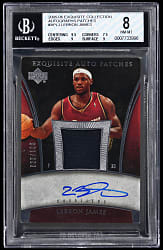 2005-2006 Upper Deck Exquisite Collection Basketball Auto Patches LeBron James #/100 BGS NM-MT 8 with "10" Autograph Grade