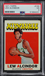 1971-1972 Topps Basketball #100 Lew Alcindor PSA VG 3