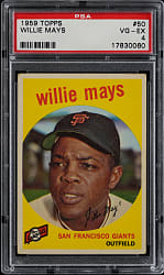 1959 Topps #50 Willie Mays PSA VG-EX 4
