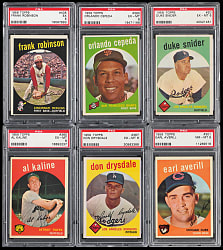 1959 Topps PSA Graded Collection (9) with (7) Hall of Famers