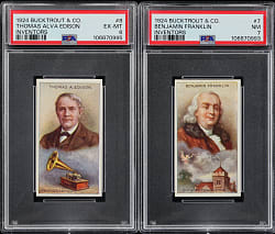 1924 Bucktrout & Co. Inventors PSA Graded Pair with Thomas Edison & Benjamin Franklin