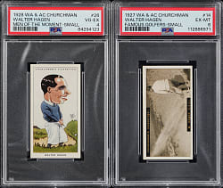 1927 & 1928 Churchman's Cigarettes Walter Hagen PSA Graded Pair
