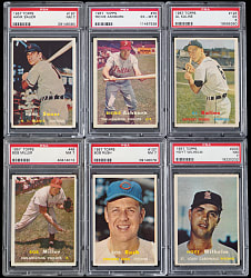 1957 Topps Hall of Fame & Star PSA EX  5 to NM 7 Graded Collection (10)