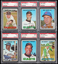 1967 Topps Hall of Fame PSA Graded Collection (9) with Willie Mays