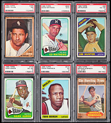 1962-1966 Topps Hall of Fame & Star PSA Graded Collection (10) with Hank Aaron & Jim Palmer Rookie
