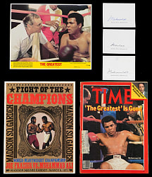1970s-Modern Muhammad Ali Collection with 1971 Ali / Frazier CCTV Broadside & (3) Signed Bookplates