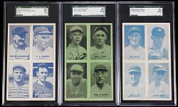1929-1932 Four-In-One Exhibits SGC Graded Hall of Fame Trio - All with Coupon Backs