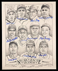Negro League Legends Signed Limited Edition Artist Proof Pair (23 Total Signatures) with Various Hall of Famers