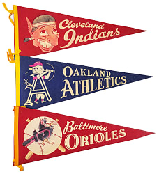 1950s-1970s Vintage Major League Baseball Pennant Collection (24)