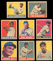 1948 Leaf Starter Set (42) with (9) Hall of Famers Including Phil Rizzuto & Honus Wagner