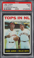 1964 Topps #423 Hank Aaron/Willie Mays PSA NM 7