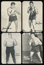 1947 Bond Bread Wrestling & Boxing Group (4) with Joe Louis & Jake LaMotta